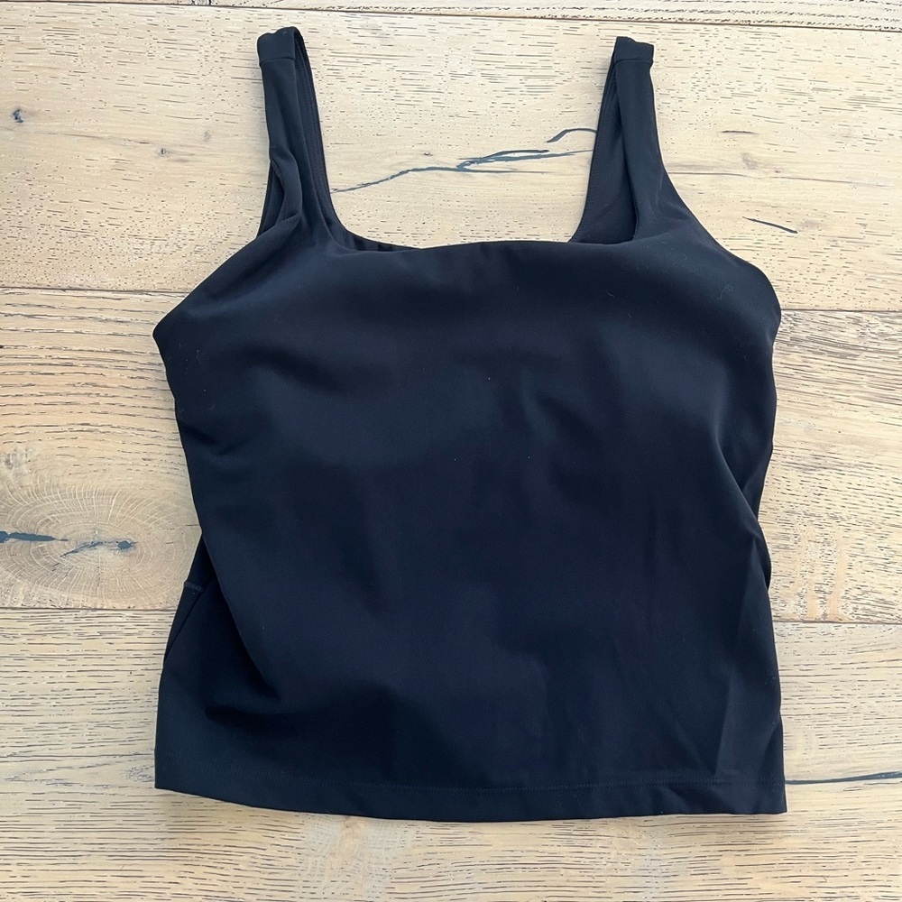 Womens FLX Affirmation Square Neck Tank Top Medium Black